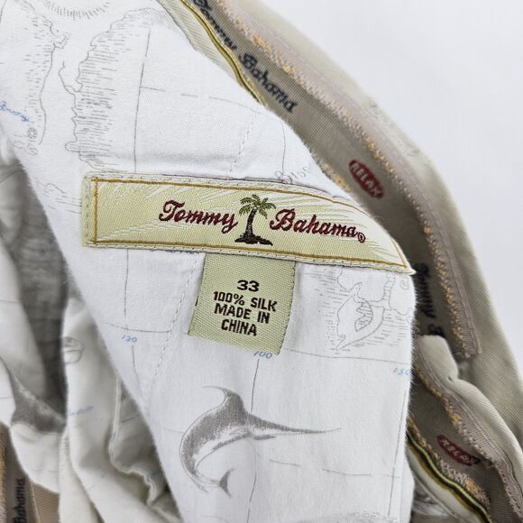 Tommy Bahama Cargo Shorts Mens 33 Relax Silk Flat Front Tan Casual Preppy - Picture 11 of 12